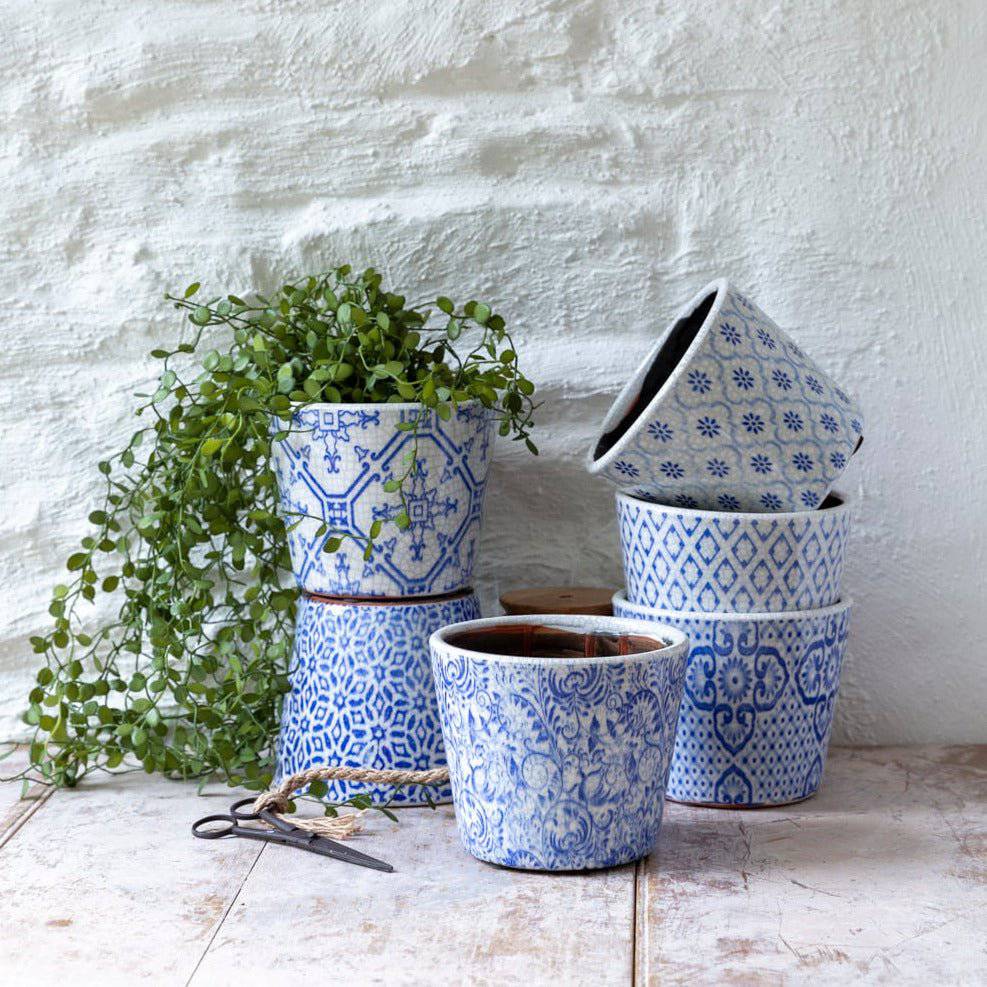 dutch plant pots Old Style Dutch Pot Blue 6 Assorted Styles – Bumble Living