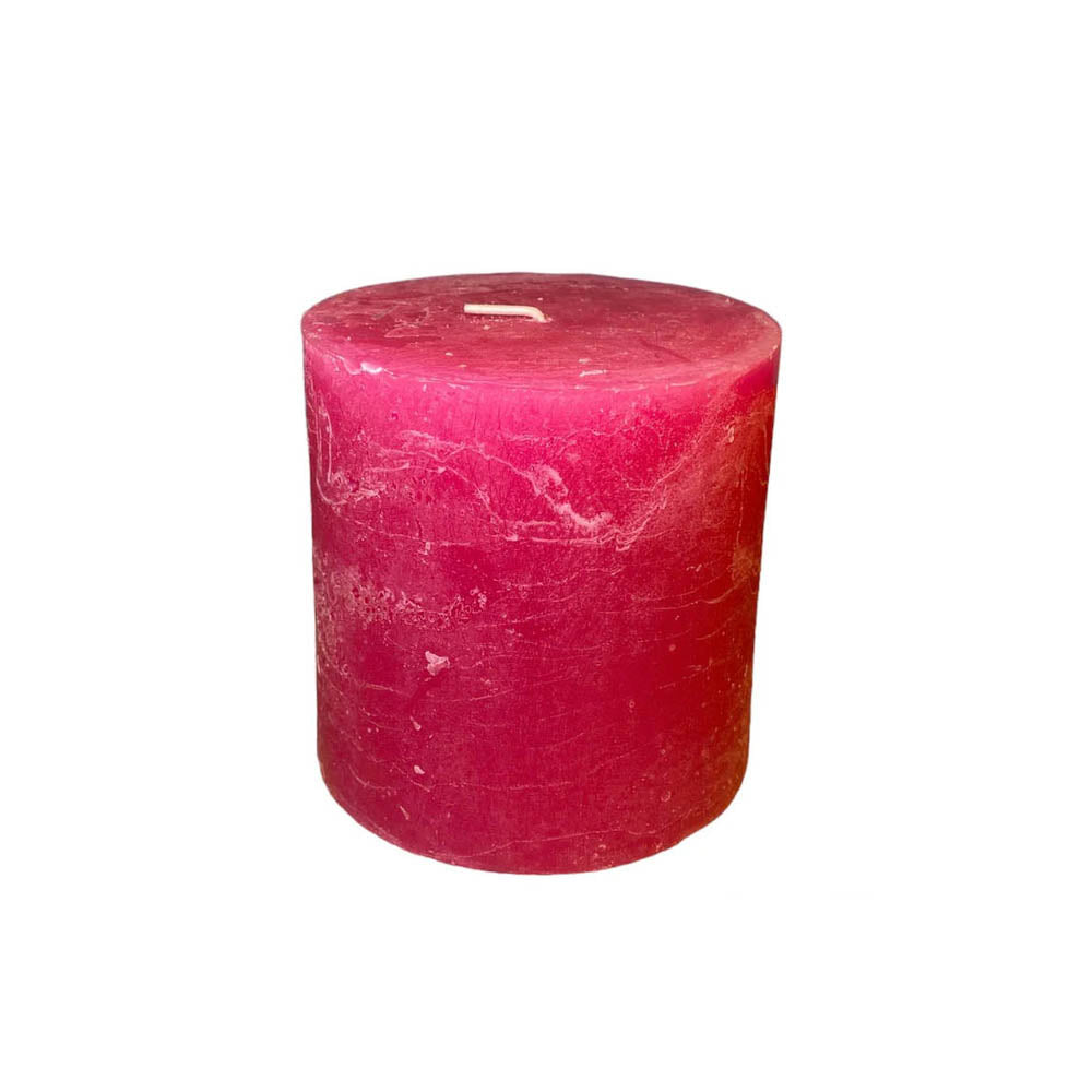 Rustic Pillar Candle Fuchsia 100x100mm