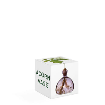 Glass Acorn Vase in Spring Lilac by ILEX STUDIO, featuring a smooth, rounded shape with a glossy finish.