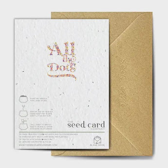 Plantable birthday greeting card featuring colorful dot design by The Seed Card Company, made from eco-friendly, biodegradable paper.