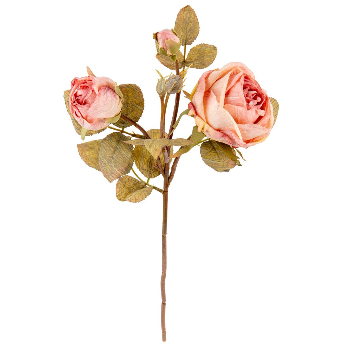 Artificial dried rose quartz rose spray from Oaktree UK, featuring realistic pink roses with soft, natural-looking petals.