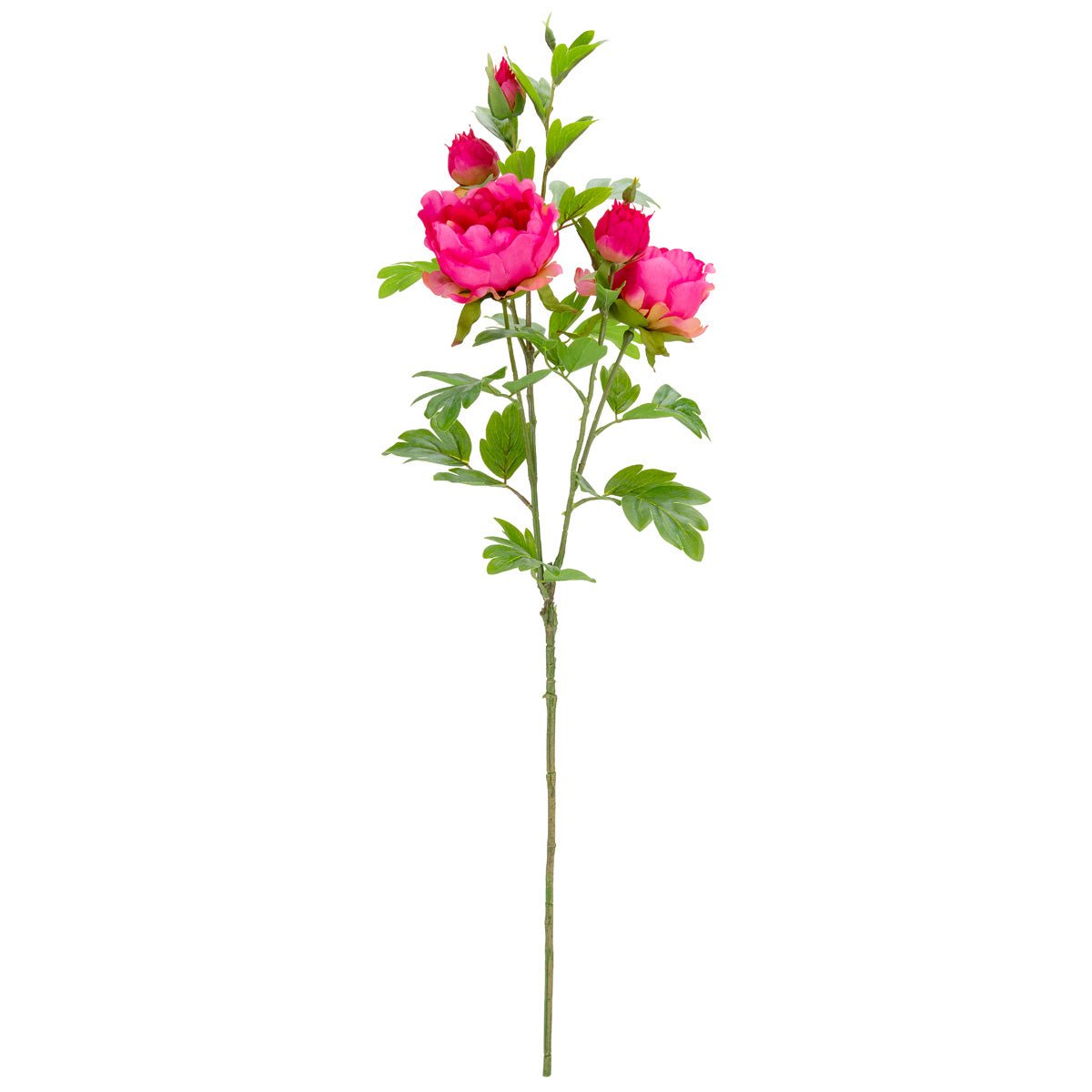 Dark pink artificial peony spray from Oaktree UK, featuring realistic, vibrant faux flowers perfect for floral arrangements.