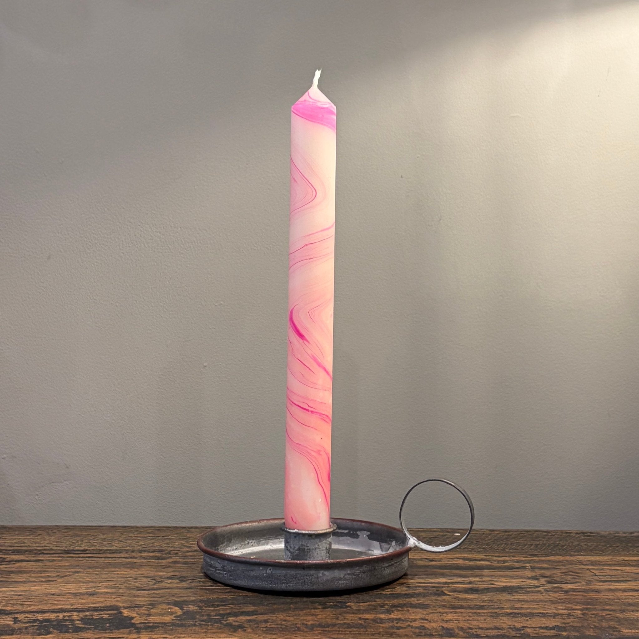 Candyfloss Marbled Dinner Candle - Bumble Living