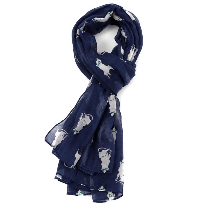 Cats Scarf- Navy - Bumble Living