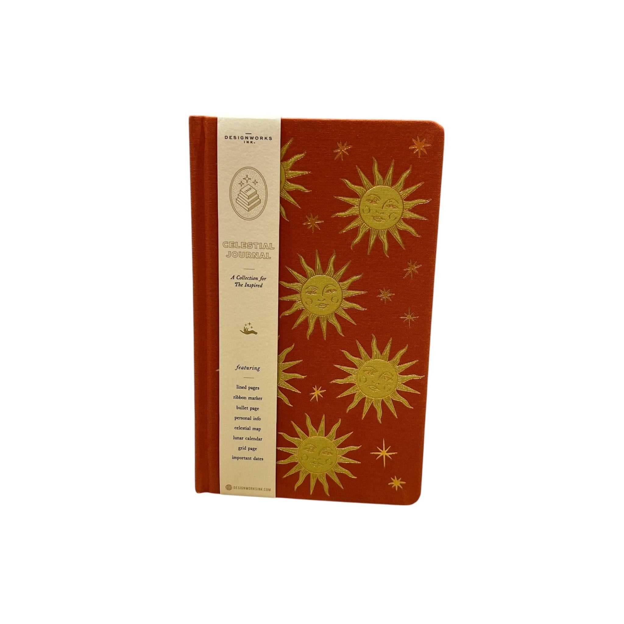 Celestial Bookcloth Journal - Terracotta Sun - Bumble Living