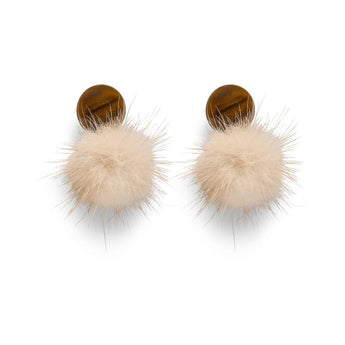 Chalk UK Battle Fluffy Stud Earrings- Caramel - Bumble Living