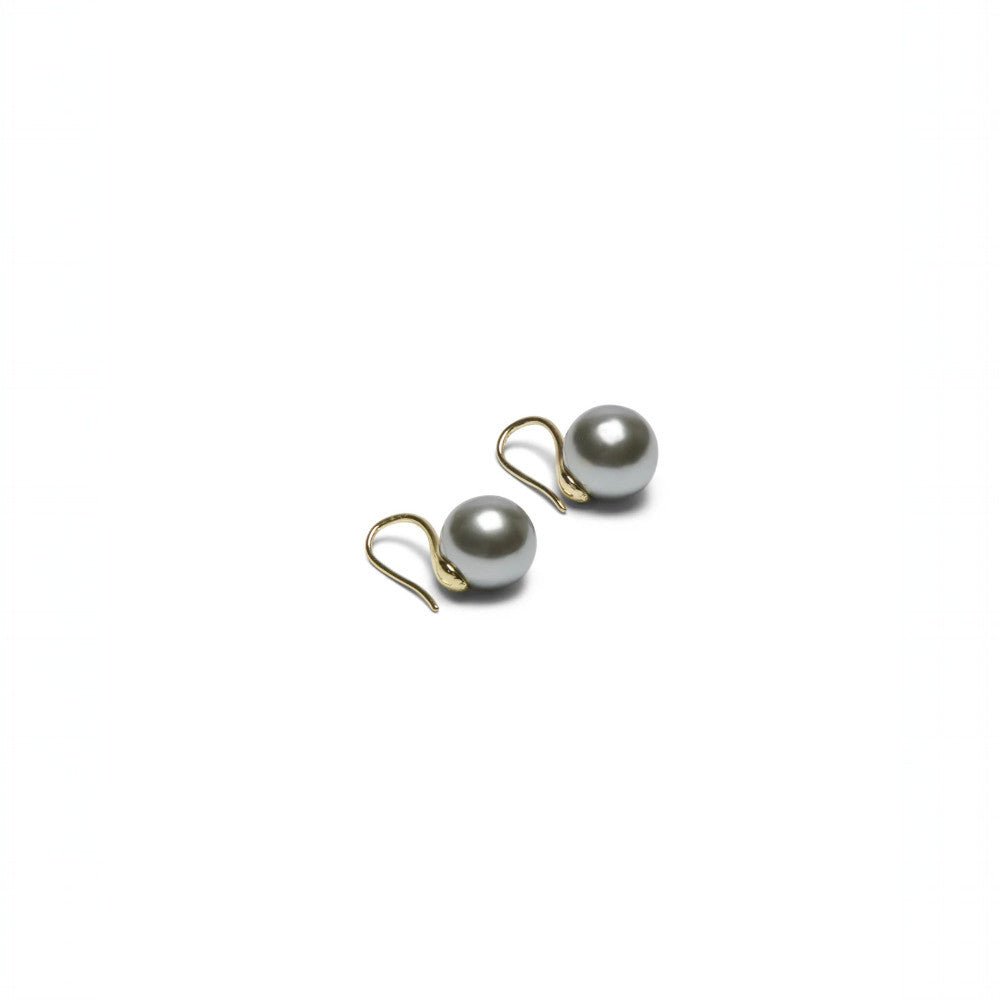 Chalk UK Cambridge Pull Through Ball Earrings - Grey Pearl - Bumble Living