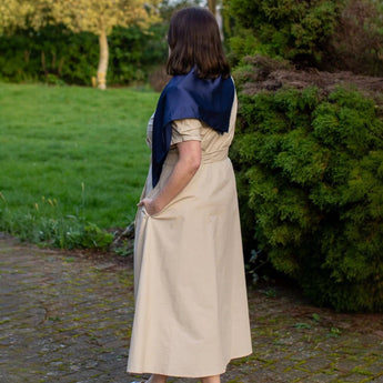 Chalk UK Holly Dress in Light Stone, a stylish women's clothing piece with a relaxed fit and elegant design.