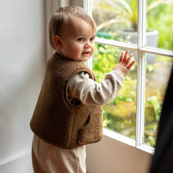 Chalk UK Mini Gareth Gilet- Hazlenut 6-12 Months - Bumble Living