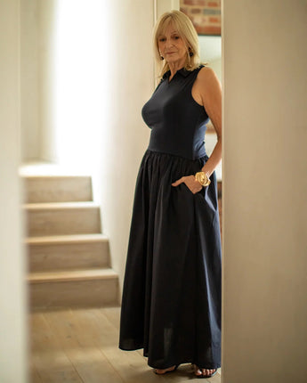 Chalk UK Tracey Dress in Navy  - Bumble Living