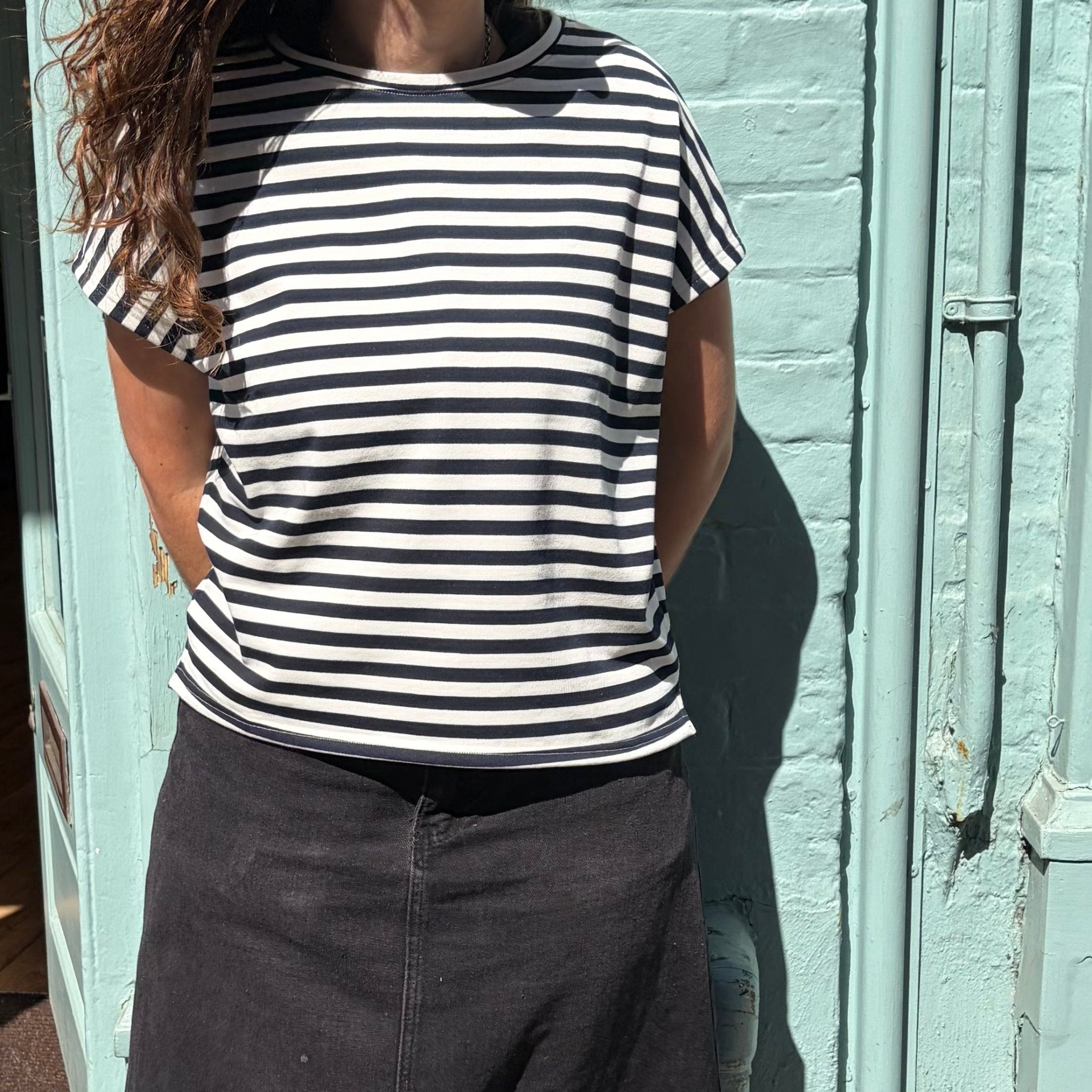 Chalk UK Wei Stripe Top - Navy & Ecru - Bumble Living