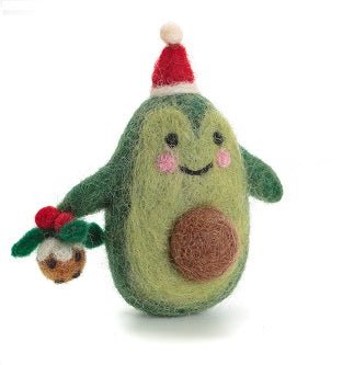 Amica Christmas avocado felt decoration featuring festive holiday design, perfect for seasonal decor and gift embellishments.