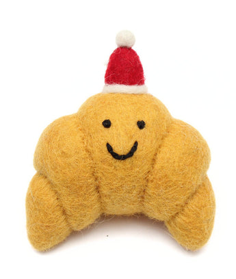 Amica Christmas croissant felt decoration with festive holiday design, perfect for seasonal decor.