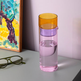 Color Stack Glass Carafe Pink, Violet & Lemon - Bumble Living