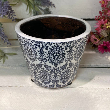 Casa Verde Delphi Midnight Dutch Plant Pot with assorted designs, ceramic container for indoor plants, decorative and functional.