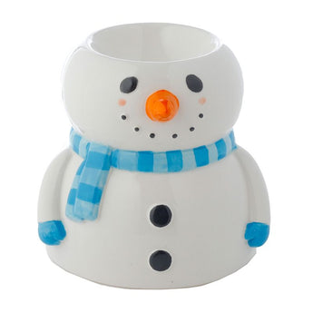 Pukator Festive Friends Snowman shaped Christmas ceramic wax burner for festive holiday decor and fragrant wax melts