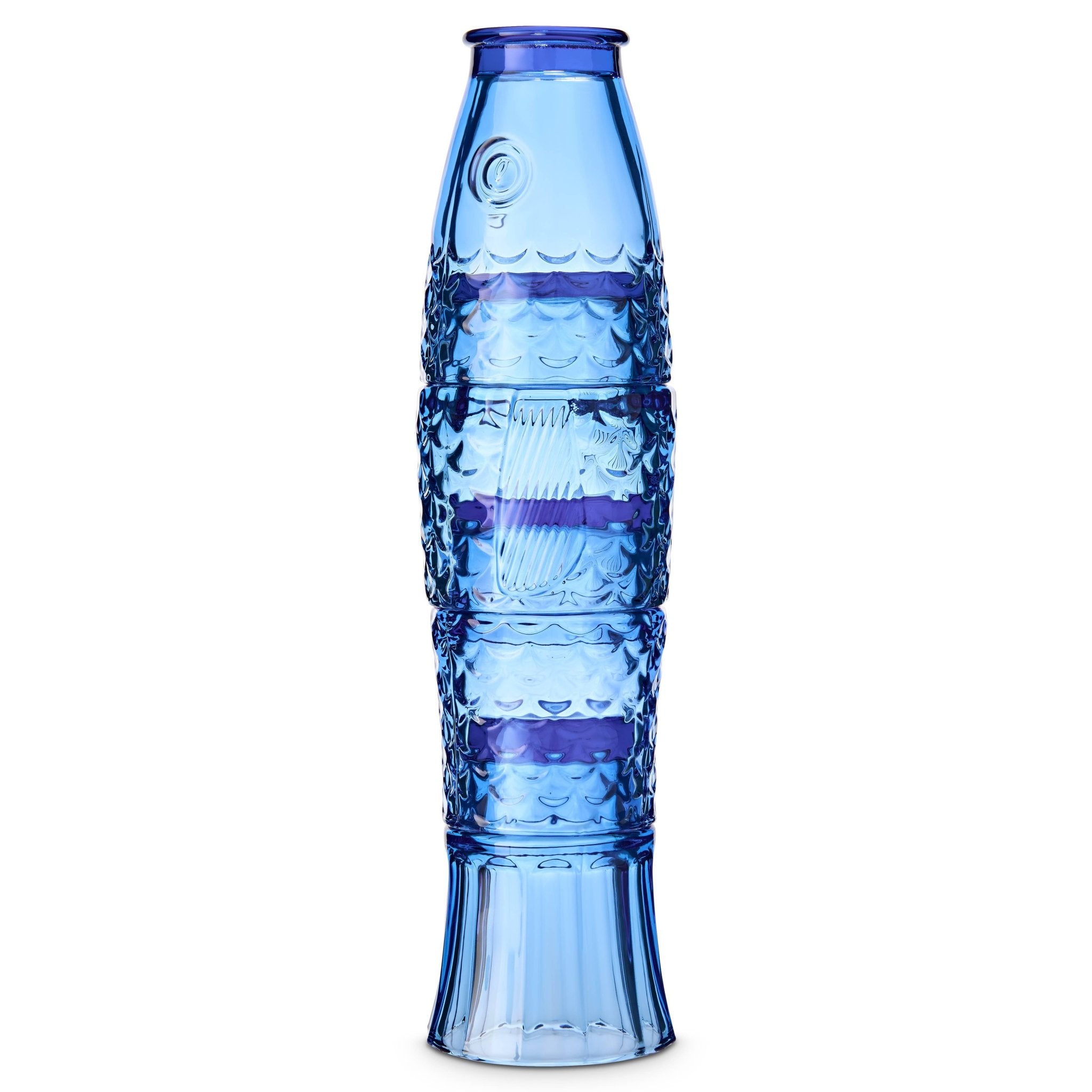 Fish Stacking Drinking Glass - Set of 4 - Blue - Bumble Living