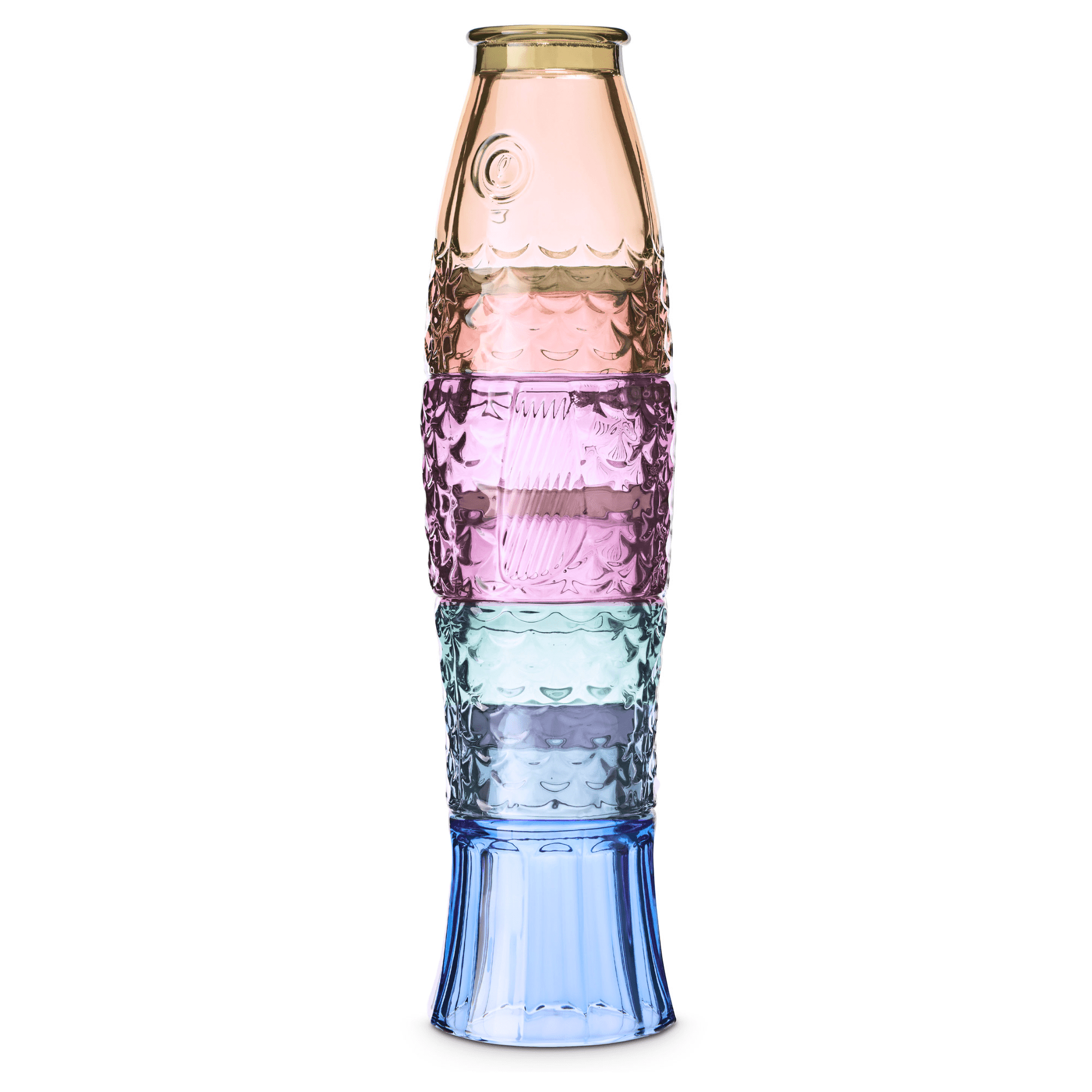 Fish Stacking Drinking Glass - Set of 4 - Rainbow - Bumble Living