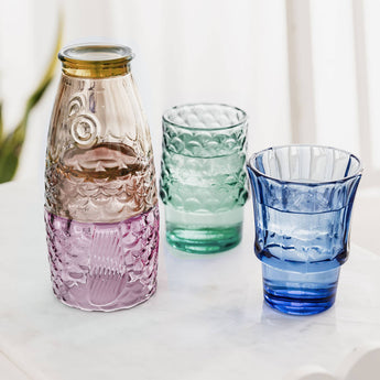Fish Stacking Drinking Glass - Set of 4 - Rainbow - Bumble Living