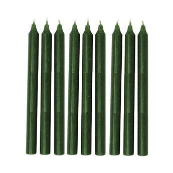 Forest green Danish dinner candle from Casa Verde, tall and elegant candle for dining table decor.