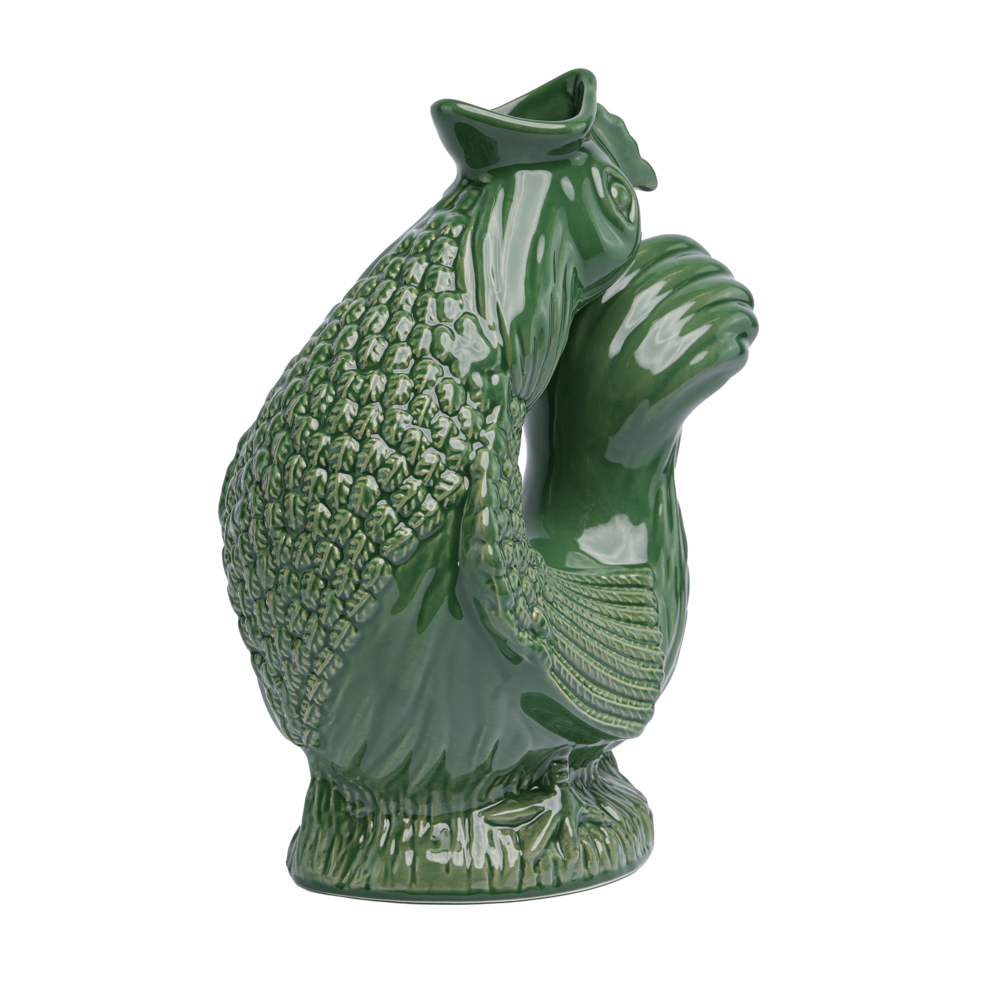 Green Cluckle Jug XL by The Gluggle Jug Factory, a large ceramic water jug with a chicken-shaped spout.
