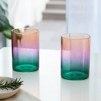 Gradient Glasses Teal, Lilac & Amber - Bumble Living