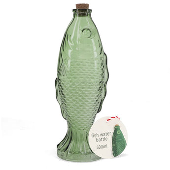 Green Fish Glass Bottle - 500ml - Bumble Living