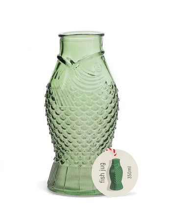 Green fish Glass jug 350ml - Bumble Living