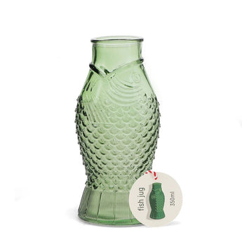 Green fish Glass jug 350ml - Bumble Living