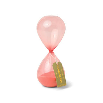 Designworks Collective Peachy Ombre Hourglass Ornament with a 30-minute timer, featuring a stylish peach and ombre design.