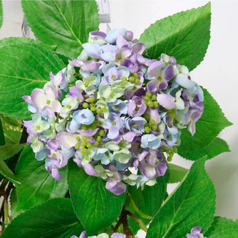 Artificial Imperial Hydrangea single stem in lilac color, realistic Lotus Imports Ltd floral display with vibrant petals.