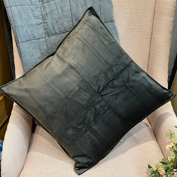 Velvet Jasper Square Cushion in Mole color by CHALK, showcasing soft fabric and plush texture for cozy home decor.