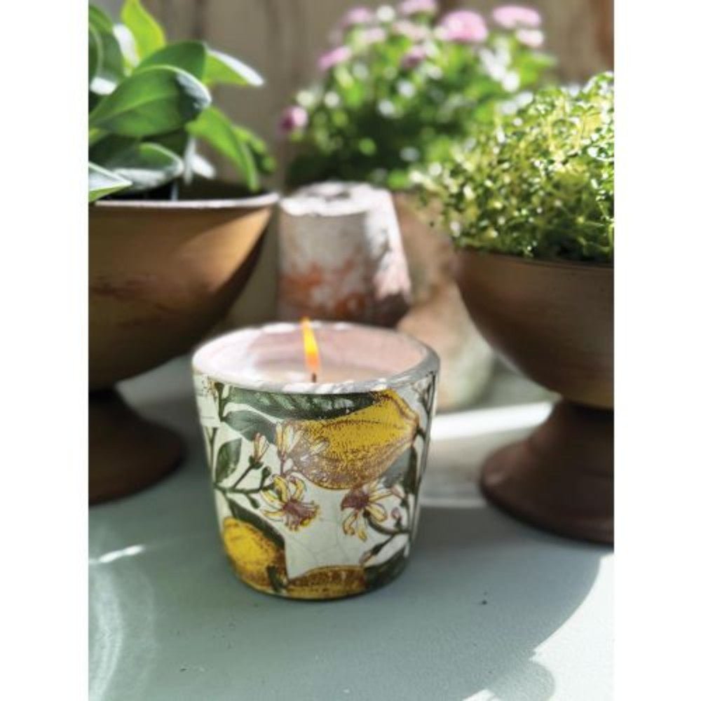 Lemon Garden Candle Pot - Bumble Living