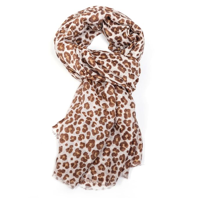 Leopard Scarf- Cream - Bumble Living