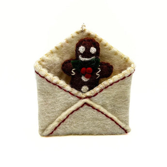 Letter To Santa Gingerbread Man Felt Decoration - Bumble Living