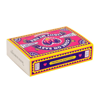 Light My Fire extra long matches from The Matchbox Maker, showing a box of durable matches with extended striking tips.