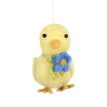 Felt decoration featuring a cute little chick with a flower, crafted by Amica, perfect for spring or nursery decor.