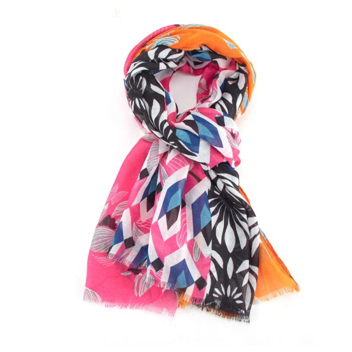 Lotus Scarf- Coral & Orange - Bumble Living
