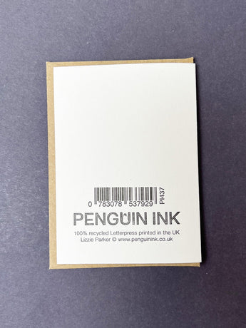 Neon orange lights greeting card by Penguin Ink featuring vibrant neon-orange light designs on a greeting card.
