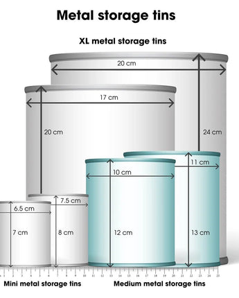 Set of two Rex B2B olive oil medium storage tins, metal containers with lids for kitchen organization and oil storage.