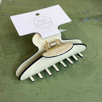 Oval Cream Hair Claw Clip - Bumble Living
