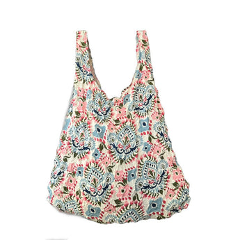 Paisley Eco Bag by My Little Eco Bags, reusable fabric bag with vibrant paisley pattern and sturdy handles.