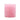 Pale pink mini pillar candle from Grand Illusions, 7cm tall, with a smooth surface and wax drip detail.
