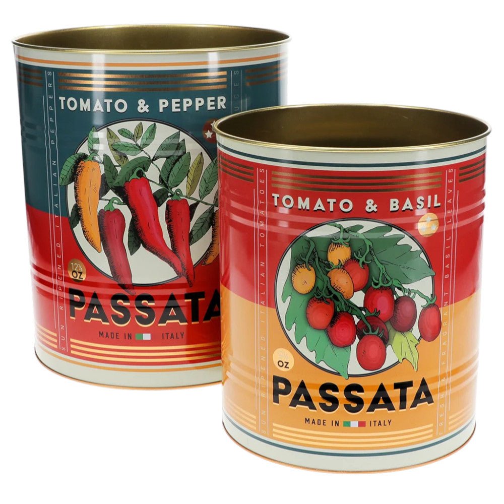 Set of two Rex B2B Passata XL storage tins with airtight lids, ideal for kitchen organization and food storage.