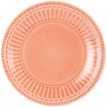 Pink Pembroke Stoneware Side Plate by Grand Illusions featuring a smooth, round design and a glossy finish.