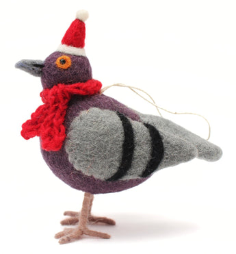 Pigeon with Hat & Scarf Felt Decoration - Bumble Living