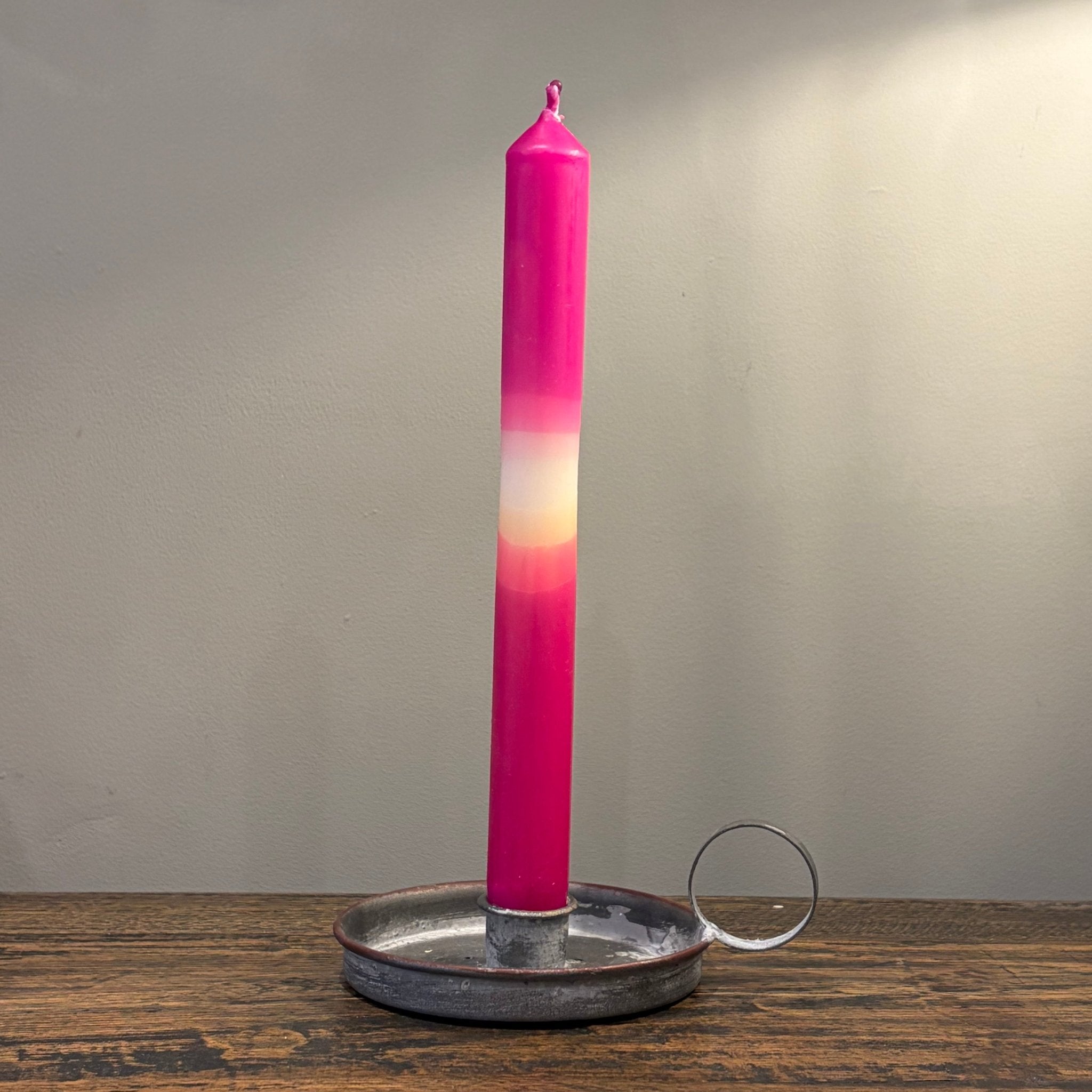 Pink Inferno Dip Dye Dinner Candle - Bumble Living