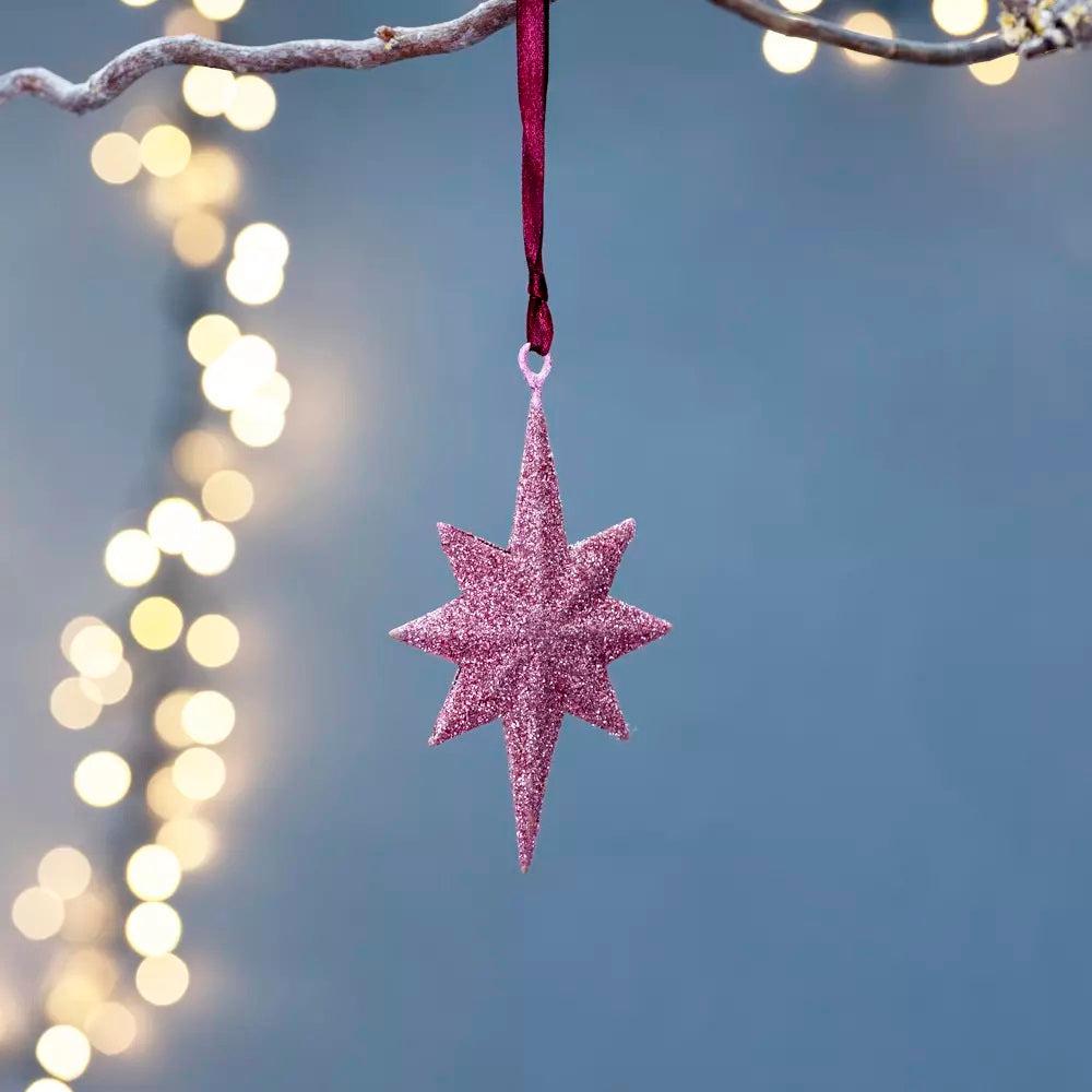 Pink Star Decoration Glitter best Large