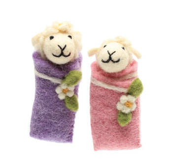 Purple Swaddling Lamb Felt Decoration - Bumble Living