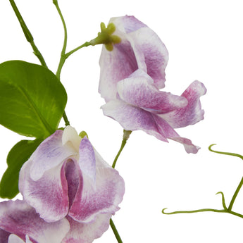 Artificial Purple Sweetpea Flower stem by Hills Interiors, showcasing a realistic purple sweetpea flower on a single stem.